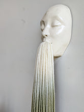 Load image into Gallery viewer, Clay and fiber art - Minimal Face Tassel - green