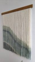 Load image into Gallery viewer, Dip dyed macrame wall hanging, large fiber art, abstract wall art, dip dye tapestry, yarn wall art, woven wall hanging, wool art