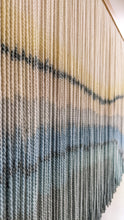 Load image into Gallery viewer, Dip dye fiber art, mountains tapestry, large boho wall hanging, landscape wall art, hand dyed wall hanging, yarn decor, neutral home art