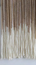 Load image into Gallery viewer, Minimal dip dye wall hanging, yarn wall tapestry, woven beige wall hanging, contemporary taupe fiber art, living room wall decoration