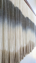 Load image into Gallery viewer, vDip dyed wall hanging, contemporary wall decor, fiber art, modern yarn decoration, above bed, large design art, dining room wall art