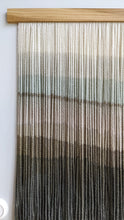 Load image into Gallery viewer, Mountain yarn art, fiber art wall hanging, contemporary wall art, hand dyed tapestry, yarn decor, neutral home decoration