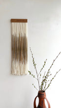 Load image into Gallery viewer, Dip dyed wall hanging, contemporary wall decor, fiber art, modern yarn decoration, above bed, small design art, dining room wall art