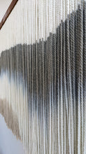 Load image into Gallery viewer, Dip dyed wall hanging, contemporary wall decor, fiber art, modern yarn decoration, above bed, large design art, dining room wall art