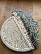 Load image into Gallery viewer, Circular dip dye tapestry, round wall decor, circle modern fiber art, round macrame wall hanging, large circular wall art, minimal tapestry