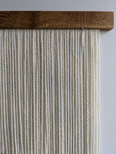 Load image into Gallery viewer, Landscape yarn art, dip dye wall hanging, blue fiber art, mountain and ocean dip dyed tapestry, macrame wall art, yarn wall hanging