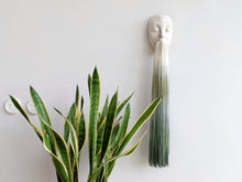 Load image into Gallery viewer, Clay and fiber art - Minimal Face Tassel - green
