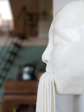 Load image into Gallery viewer, Clay and fiber art - Minimal Face Tassel - beige
