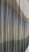 Load image into Gallery viewer, Large boho fiber art, dip dye wall hanging, wool tapestry, minimalist yarn art, yarn wall hanging, woven wall art, dyed yarn wall hanging

