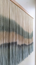 Load image into Gallery viewer, Dip dyed macrame wall hanging, large fiber art, abstract wall art, dip dye tapestry, yarn wall art, woven wall hanging, wool art
