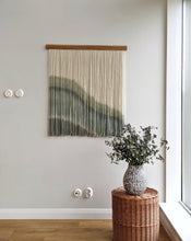 Load image into Gallery viewer, Dip dyed macrame wall hanging, large fiber art, abstract wall art, dip dye tapestry, yarn wall art, woven wall hanging, wool art

