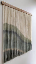 Load image into Gallery viewer, Dip dyed macrame wall hanging, large fiber art, abstract wall art, dip dye tapestry, yarn wall art, woven wall hanging, wool art
