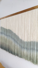 Load image into Gallery viewer, Dip dye fiber art, large boho wall hanging, contemporary wall art, hand dyed tapestry, yarn decor, neutral home decoration
