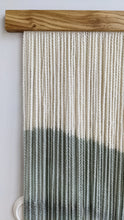 Load image into Gallery viewer, Dip dye fiber art, large boho wall hanging, contemporary wall art, hand dyed tapestry, yarn decor, neutral home decoration

