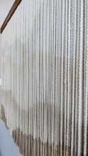 Load image into Gallery viewer, Dip dye tapestry, fiber art, abstract mountain, large boho wall hanging, contemporary wall art, hand dyed wall hanging, yarn decor, natural home decoration
