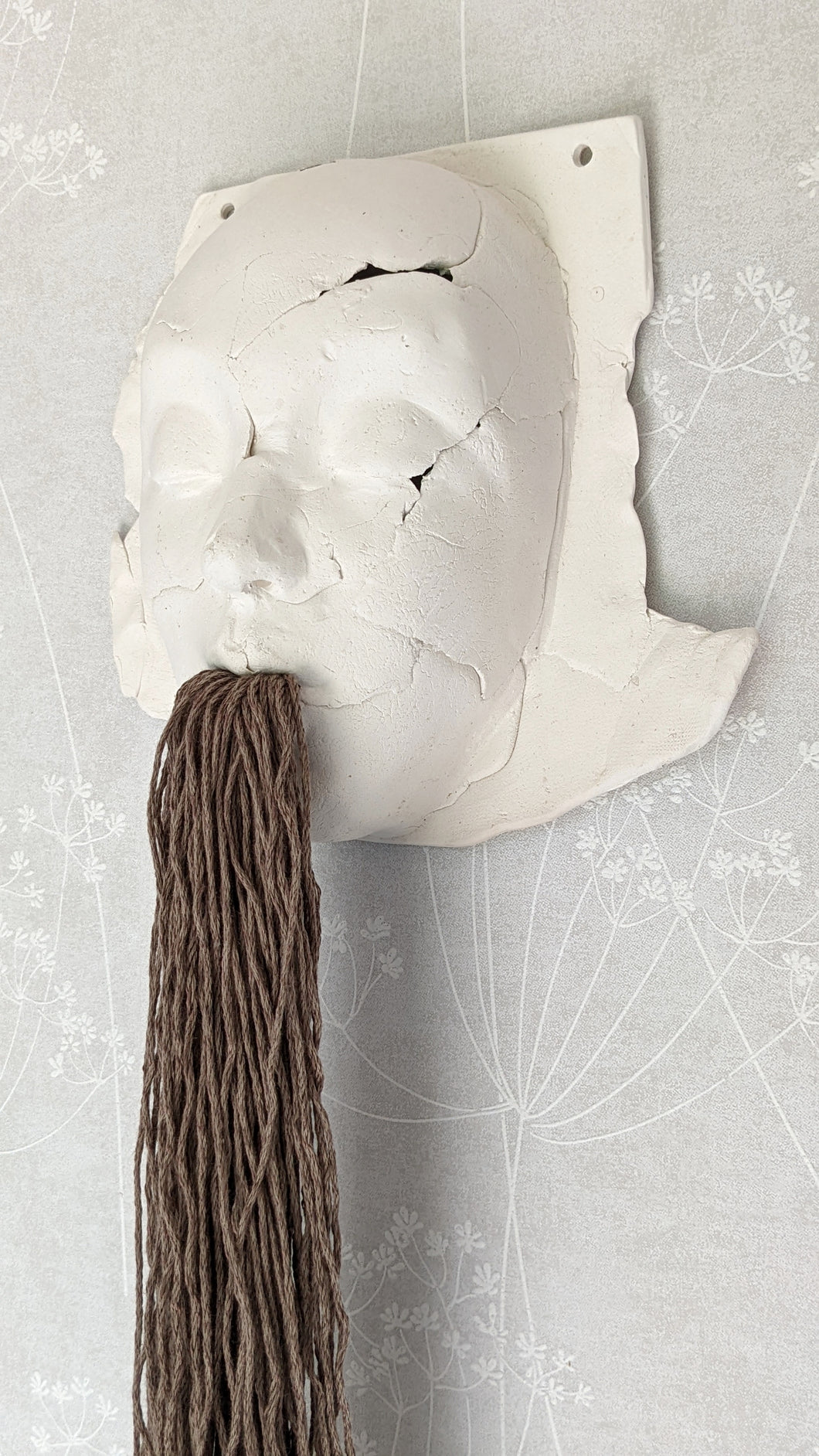 Clay and fiber - Scarred Face