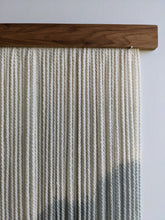 Load image into Gallery viewer, Dip dye fiber art, large boho wall hanging, contemporary wall art, hand dyed tapestry, yarn decor, neutral home decoration
