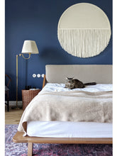 Load image into Gallery viewer, Round macrame wall hanging, circle boho fiber art, circular wool tapestry, round wall decor, large circular wall art, natural tapestry
