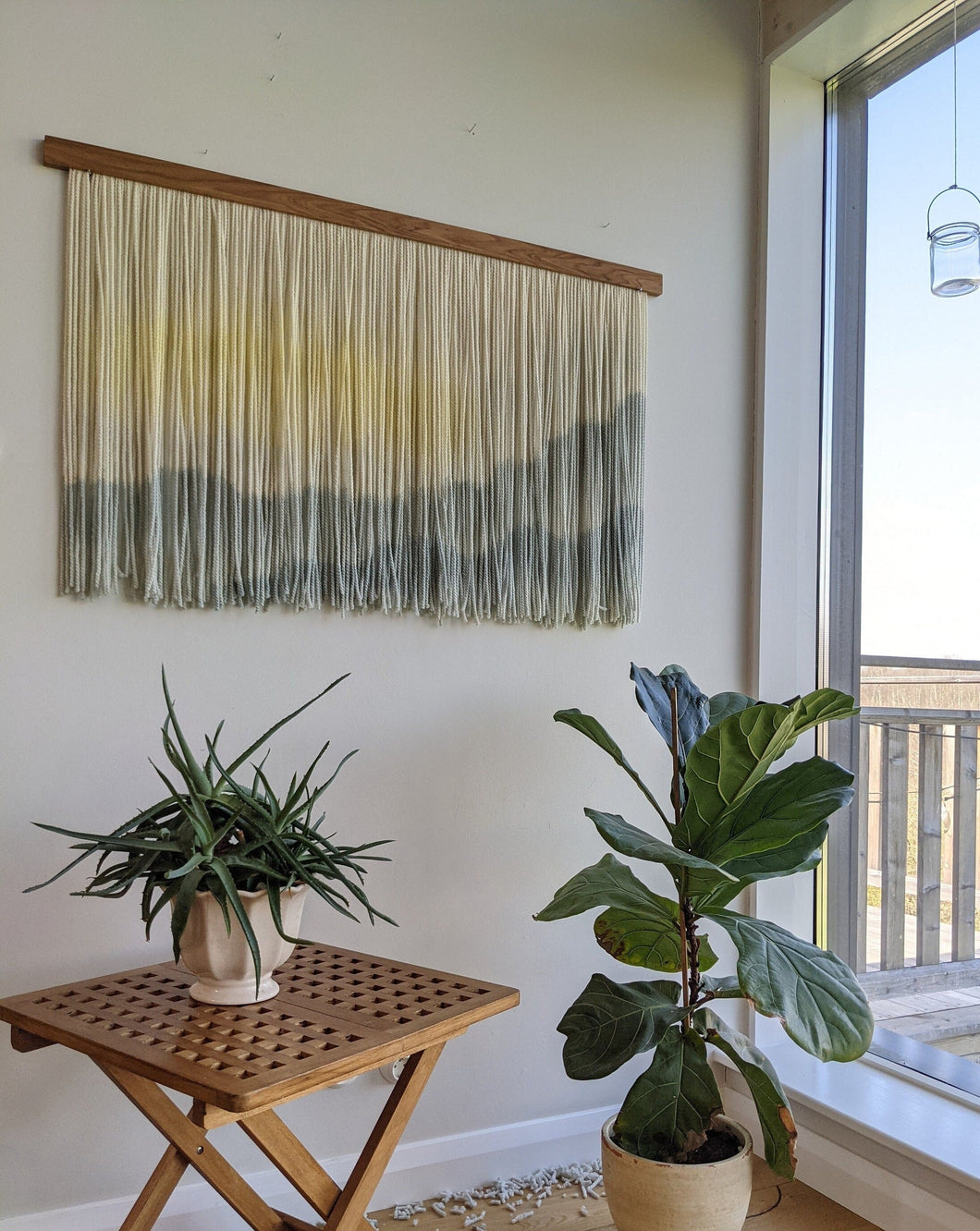 Fiber art, dip dye yarn art, macrame wall hanging, dip dye tapestry, yarn wall hanging, nursery decor, dip dyed wall hanging